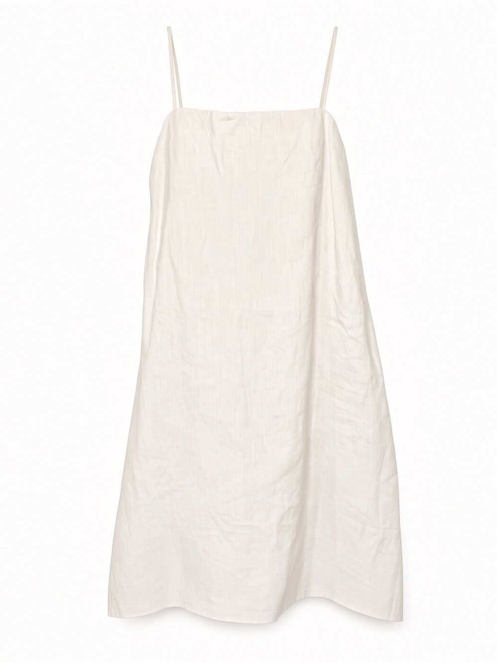 TOUCHÉ Size L Ivory Linen Slip Dress Spaghetti Strap Lined Mini Dress Colombia